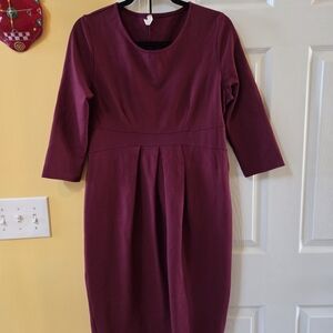 Elegant Burgundy Women's Dress